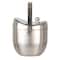 Hello Honey 1-Quart Stainless Steel Double-Wall Ice Bucket with Handle and Curved Lid, Brushed Nickel Finish